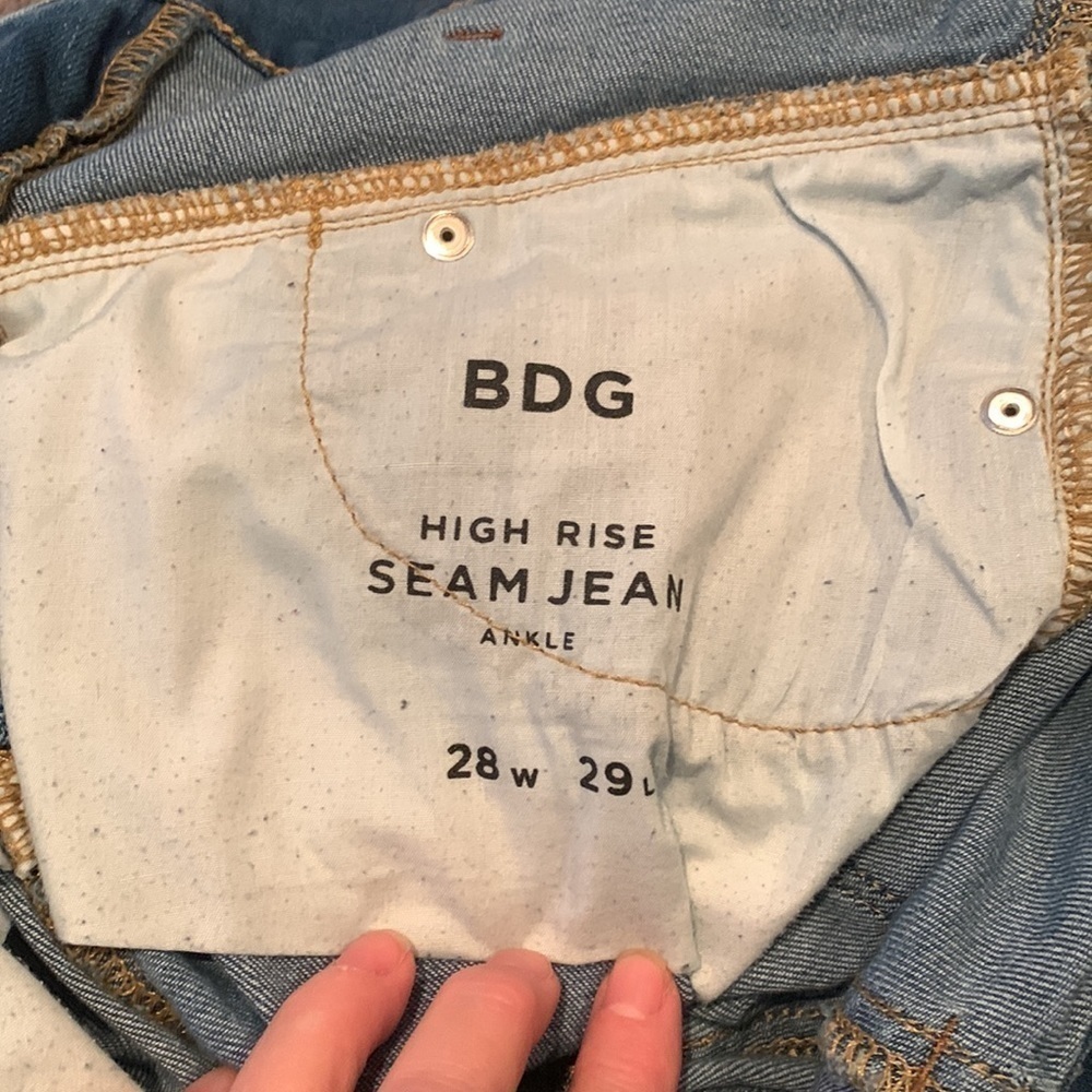 BDG | High Rise Sean Jean Ankle Blue Denim 4 Pocket Zipper Button Fly 28 W 29 L - Picture 7 of 16